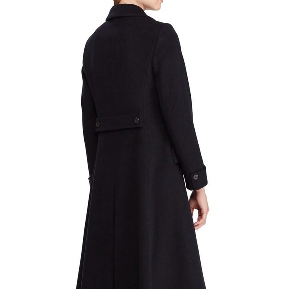 $450 LAUREN RALPH LAUREN Wool Blend Reefer LONG MAXI Coat REGAL NAVY - Picture 3 of 7